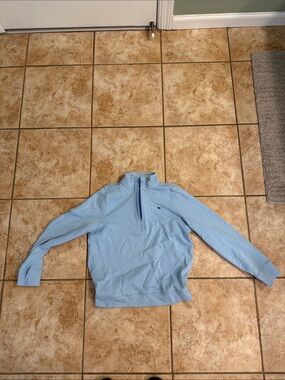 Vineyard Vines Light Blue Quarter-Zip Sweater
